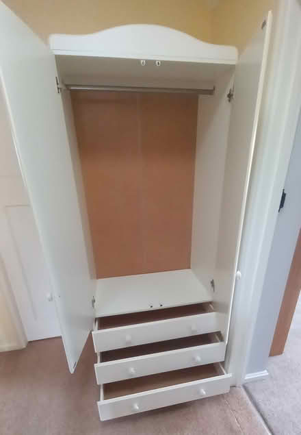 Photo of free White wardrobe with 3 drawers (Central Letchworth) #2