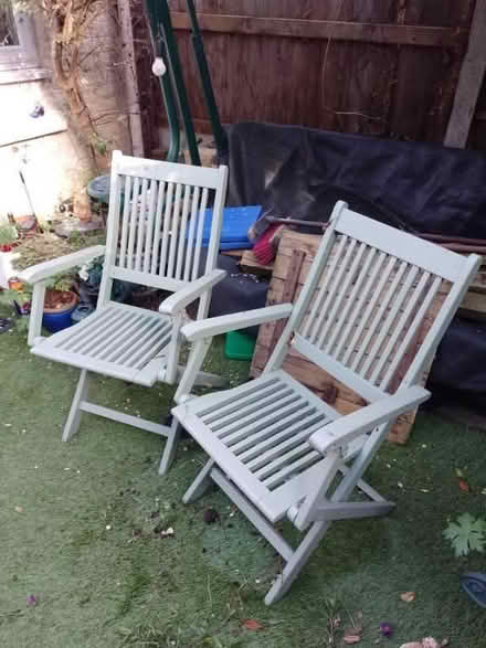 Photo of free Four Hardwood Garden Chairs (CT9) #1
