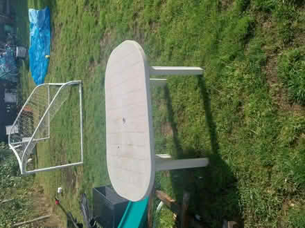 Photo of free White plastic table and 12 chairs (Tudeley) #1