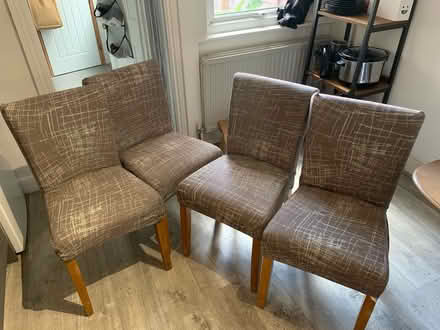 Photo of free Four dining chairs with covers (Mitcham CR4) #1