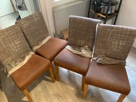 Photo of free Four dining chairs with covers (Mitcham CR4) #2