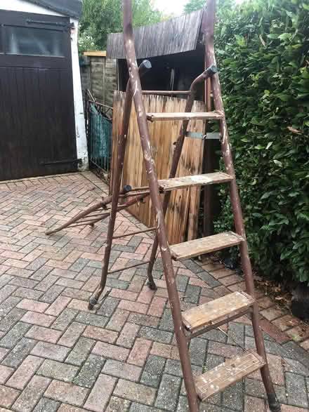Photo of free Metal ladder with wooden steps (Poulner, Ringwood) #1
