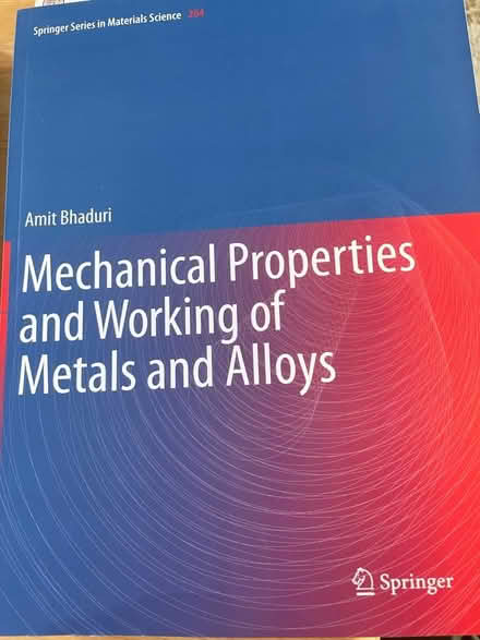 Photo of free book: mechanical properties and working of metals and alloy (Round Green LU2) #1