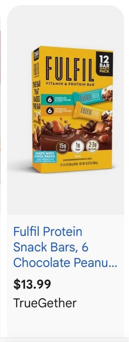 Photo of free 2 boxes FULFIL Protein Snack Bars (Valencia Avenue, Sunnyvale) #2