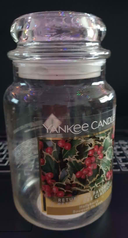 Photo of free large yankee candle jar. (Crown Wood RG12) #1