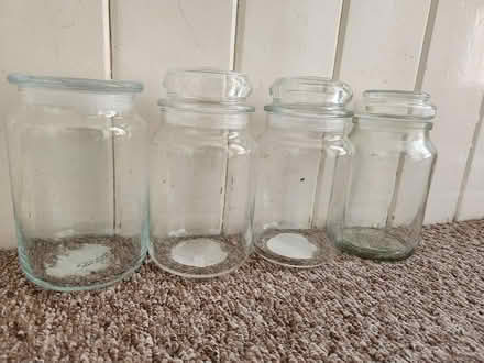Photo of free 4 Large Glass Jars With Lids (CT19) #1