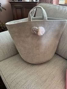 Photo of free Grey Cordouroy Basket (Balcombe RH17) #1
