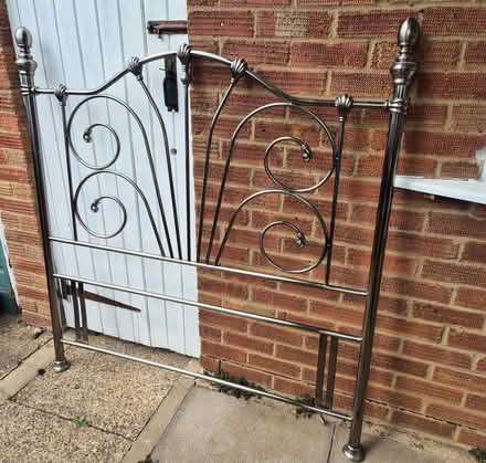 Photo of free Metal double bed headboard (Little Harrowden NN9) #1