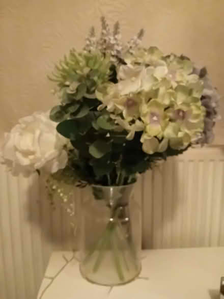 Photo of free Artificial white and green flowers ( vase not included) (Sneinton NG2) #1