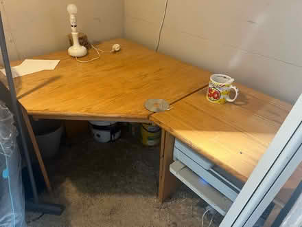 Photo of free Corner wooden desk (Aylesbury, HP21) #1