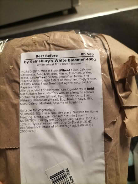 Photo of free Fresh white bloomer loaf t (S2 Manor) #2