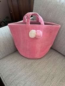 Photo of free Smaller Pink Cordouroy Basket (Balcombe RH17) #1
