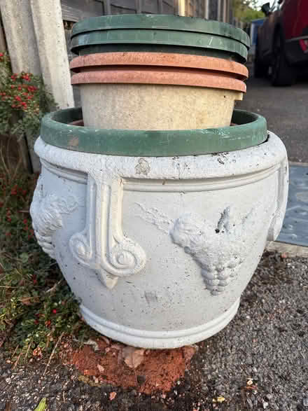 Photo of free Concrete planter & plant pots (Mytchett) #1