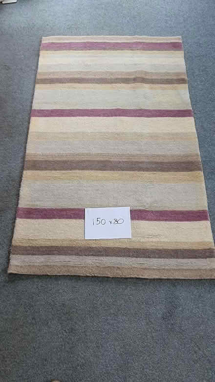 Photo of free Rug - purple/beige stripes (West Oxfordshire OX28) #1