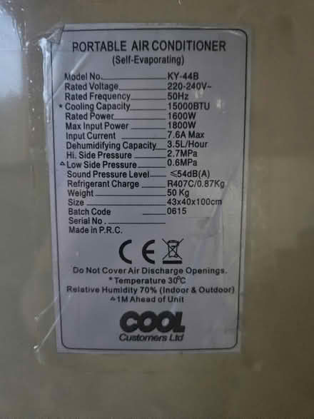 Photo of free Portable air conditioning unit (Henwick) #3