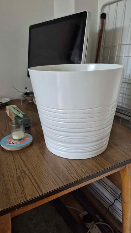 Photo of free White plant pot (Bray) #1