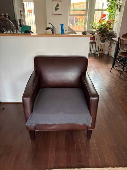 Photo of free Faux leather arm chair (Capitol Hill, Duncan St NE) #3