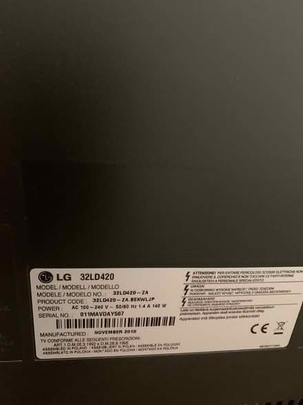 Photo of free 32 inch LG TV (London N21) #3