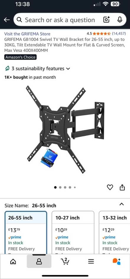 Photo of free Tv wall mount (Arbourthorne S2) #1