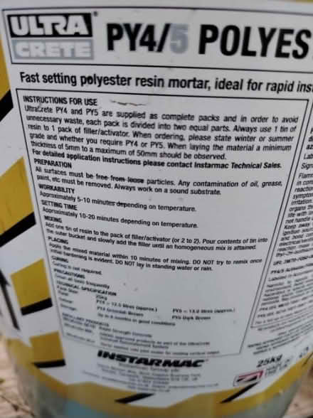 Photo of free PY4 Polyester Bedding motar (Arlesey) #4