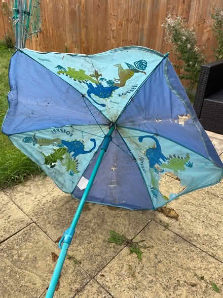 Photo of free Kids dino parasol (torn) (Brooklands Meadows Park MK10) #2