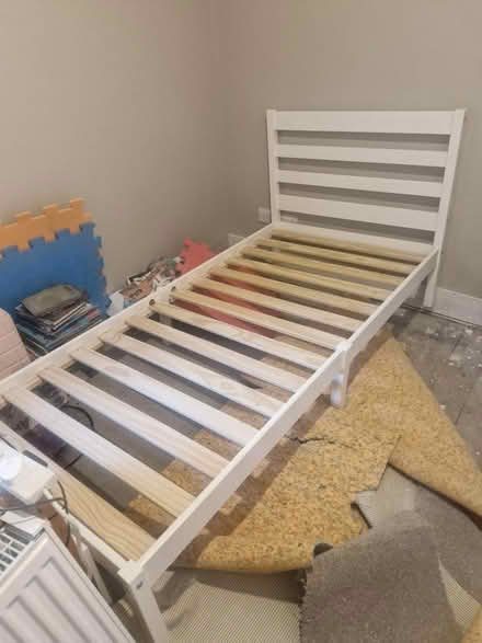 Photo of free Children's single bed frame white (Bromley, BR2) #3