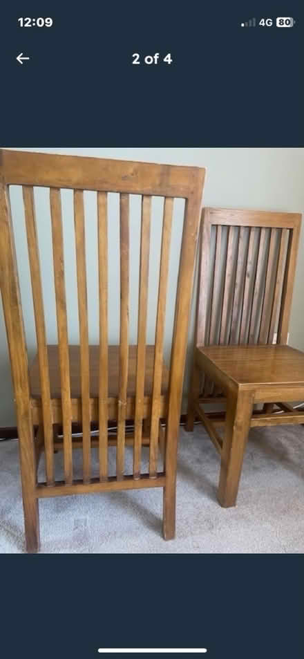 Photo of free Pair of wooden chairs (Coleford GL16) #1