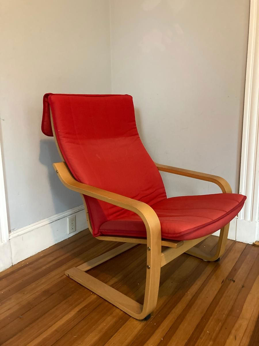 Free: Red bounce/rock chair (Jamaica Plain)