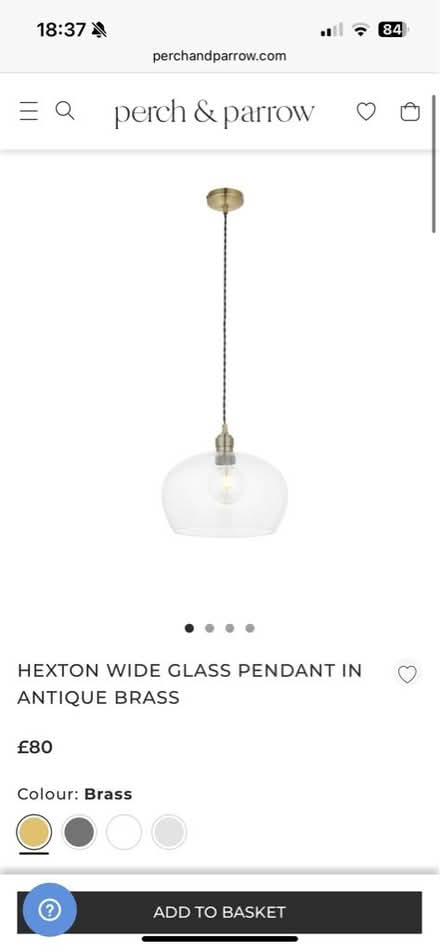 Photo of free Antique Brass Pendant Light fitting (BS6) #1