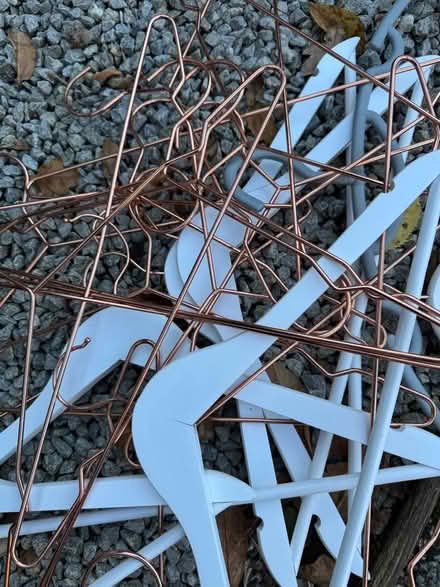 Photo of free Rose gold wire hangers + wooden (Burpham surrey) #1