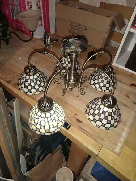 Photo of free two modern, vintage style 5 light "chandeliers" 1fixed 1hang (St Austell PL25) #4