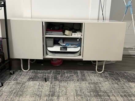 Photo of free White three door TV Stand (SE1) #1