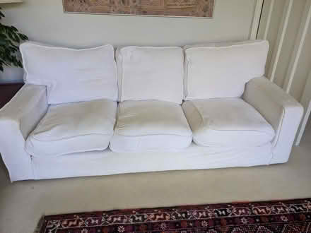 Photo of free White Cotton Chenille Sofa (NW11 8ER) #1