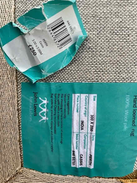 Photo of free John Lewis Large Wool Rug (Long Ditton, KT6) #2