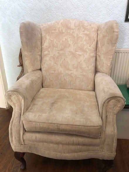 Photo of free Winged Armchair with matching Footstool/Storage Unit (Redditch B98) #1