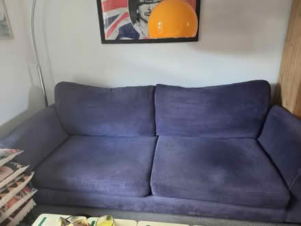 Photo of free Purple three seater sofa (EN3) #2