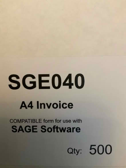 Photo of free SAGE invoice paper. (Palmers Green N14) #2