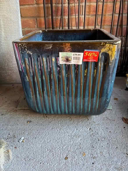 Photo of free Blue Ceramic Planter (Macclesfield SK10) #2