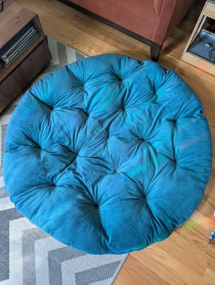 Photo of free Papasan cushion velvet 50" diameter (Teele Square) #1
