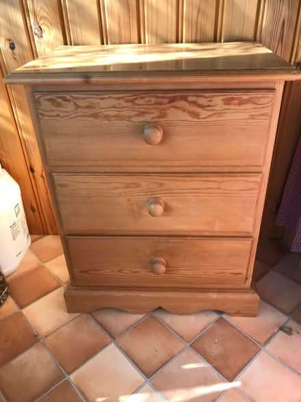 Photo of free Solid Pine 3 Drawers bedside cabinet / table (Calthwaite CA11) #1