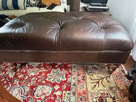 Photo of free Leather and wood ottoman (Bronxville) #1