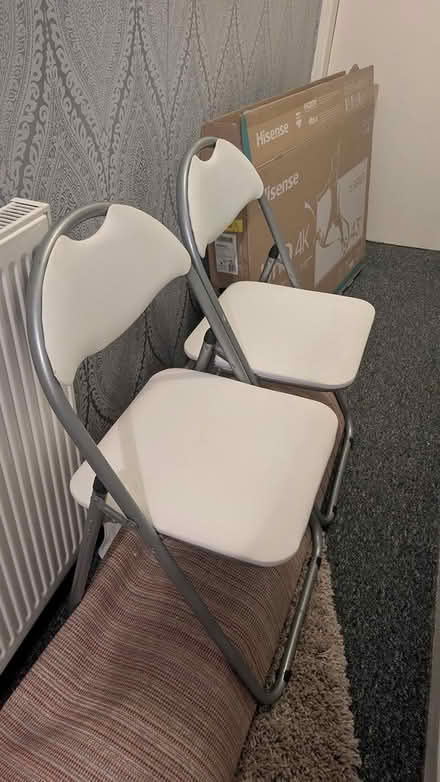 Photo of free 2 foldable chairs white (Birmingham B29) #2