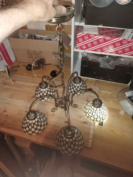 Photo of free two modern, vintage style 5 light "chandeliers" 1fixed 1hang (St Austell PL25) #2