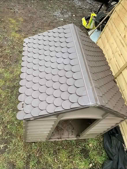 Photo of free Dog Kennel two slight cracks - front (Denton M34) #2