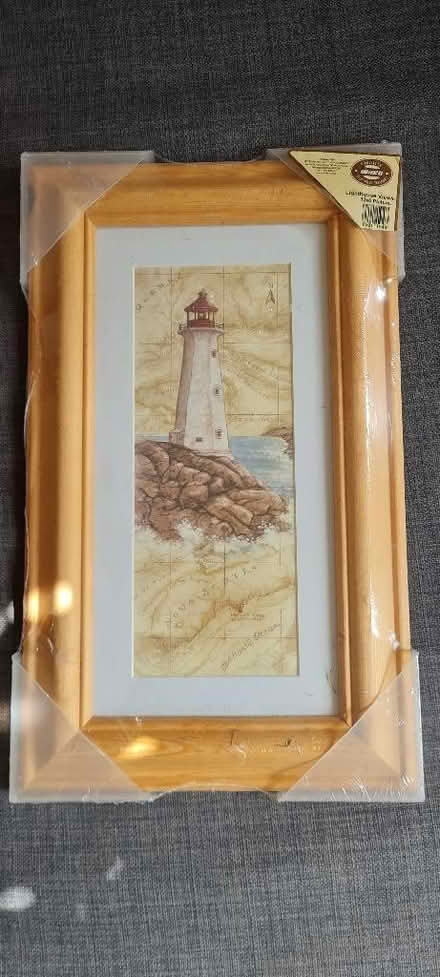 Photo of free Wooden framed pic of lighthouse. New (The Camp AL4) #1