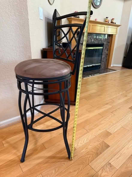 Photo of free 3 swivel barstools metal base &back (Cupertino by De Anza College) #1