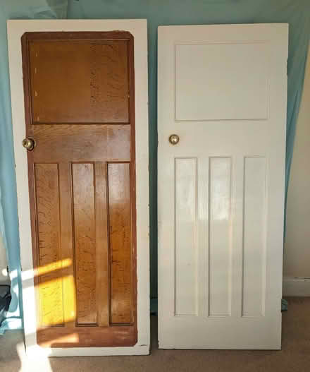 Photo of free 2 internal doors. 4 panel pine (Ranmoor S10) #1