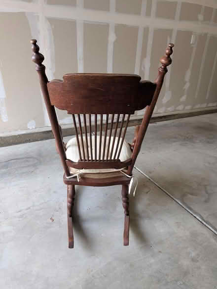 Photo of free Wood rocking chair (Curtis Park) #4