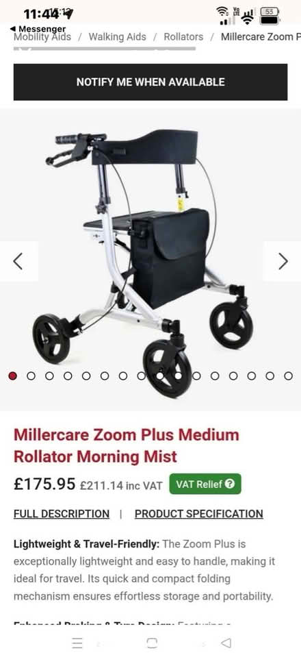 Photo of free Rollator walker mobility aid (North Laines) #4