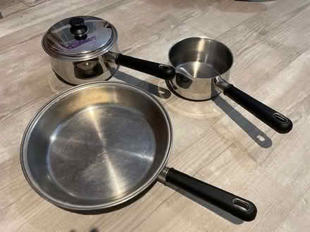 Photo of free Stainless steel pans - set of 3 (Headington OX3) #1